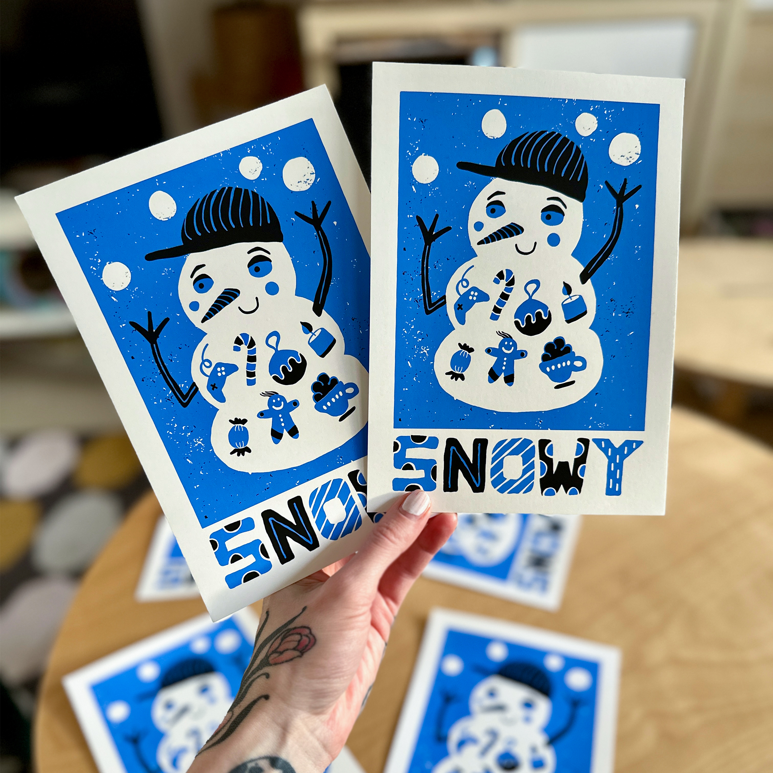 2 snowman prints