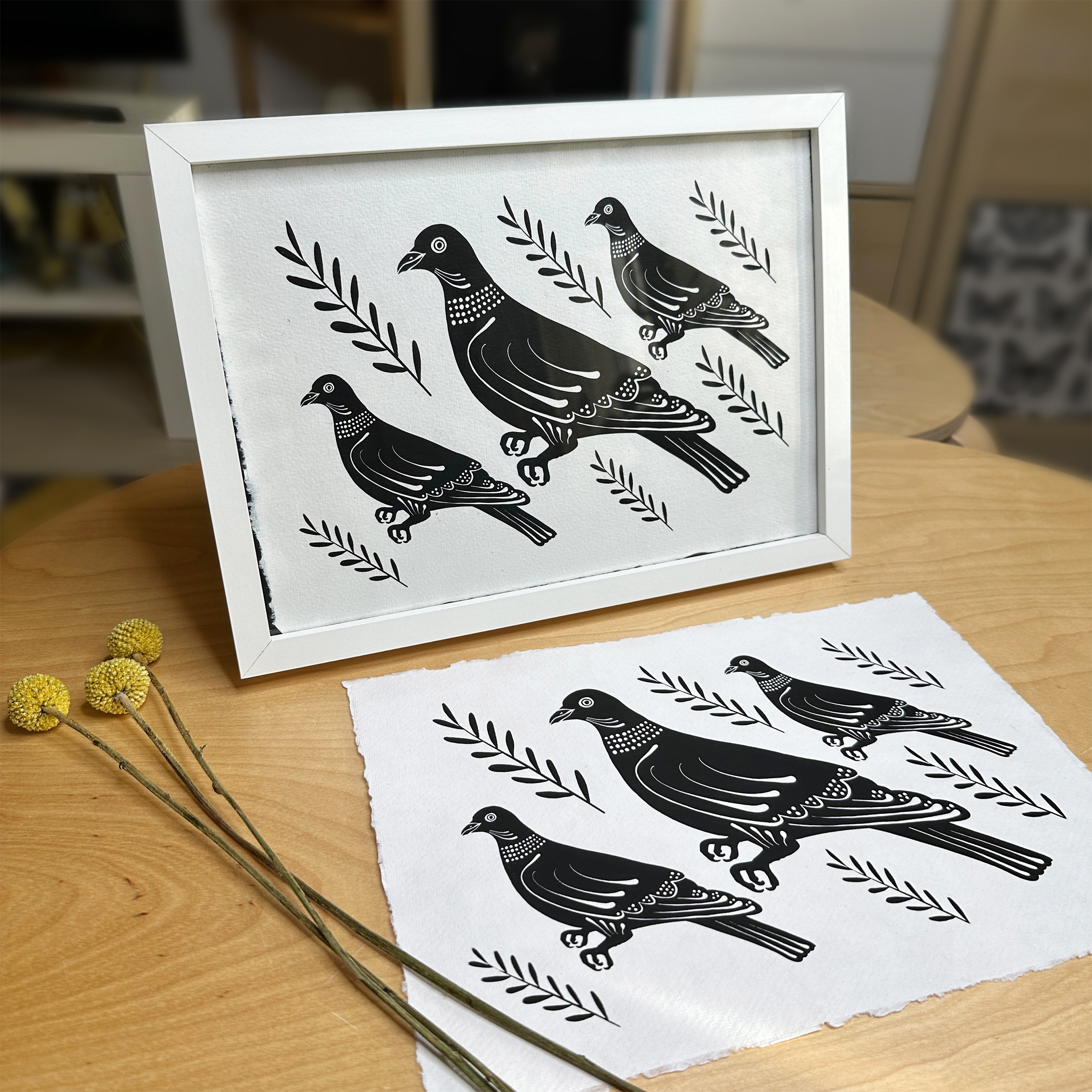 Pigeon Screen Print Black