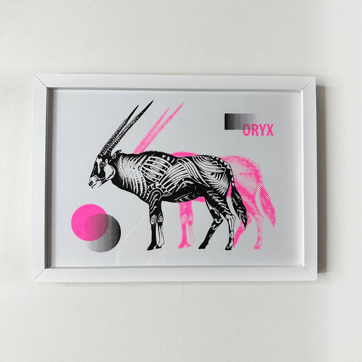 oryx antilope screenprint framed