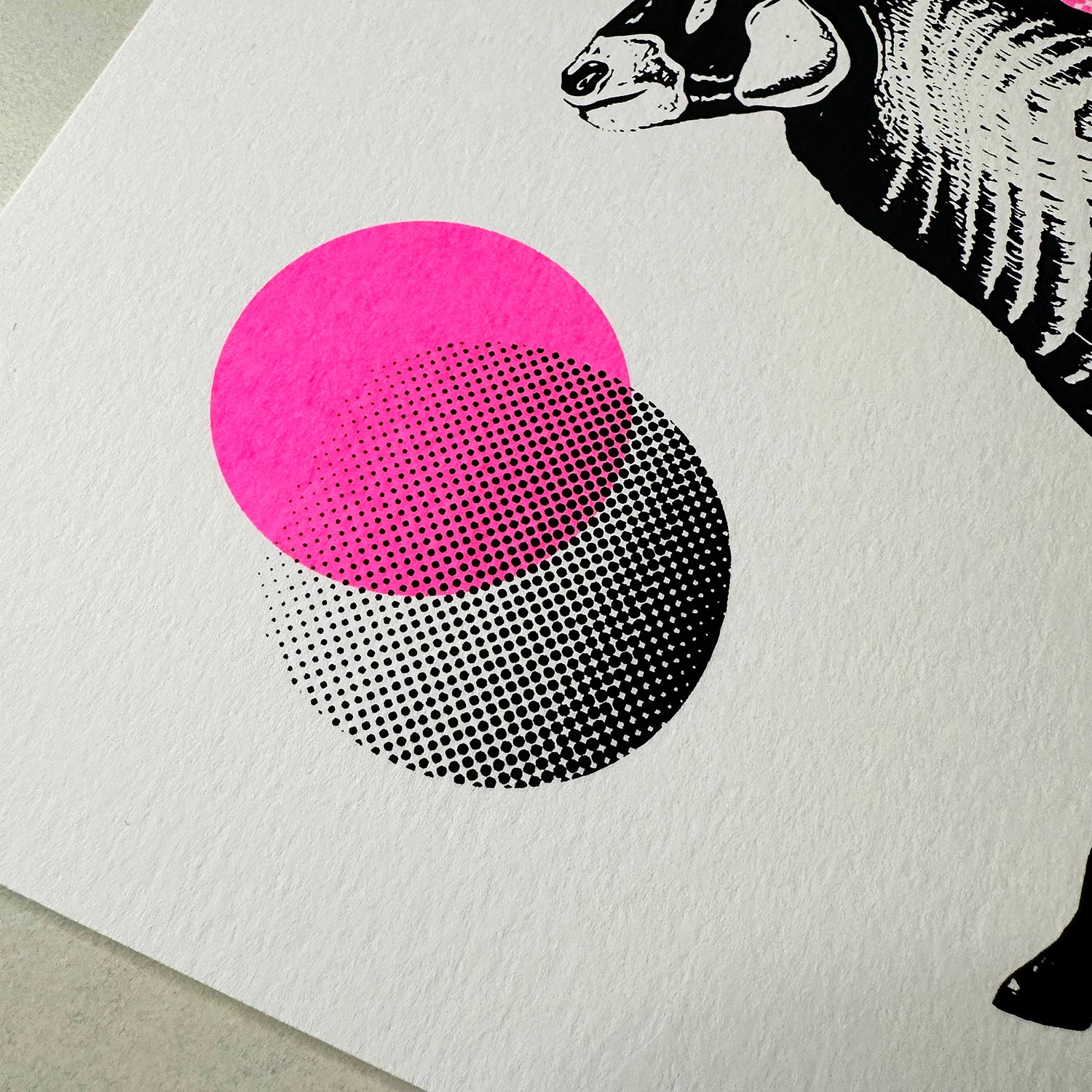 oryx antilope screenprint detail halftones