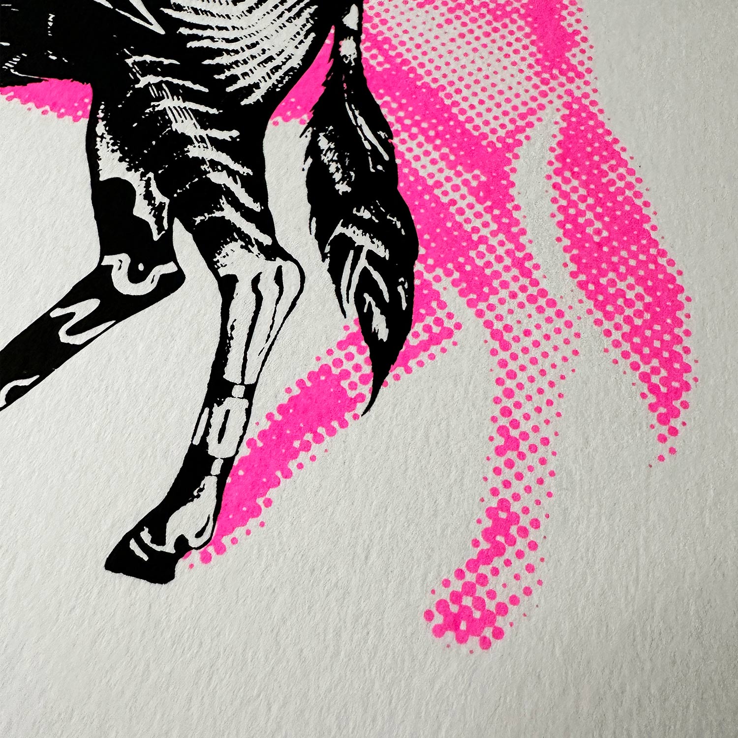 oryx antilope screenprint detail halftones